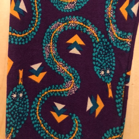Lularoe OS Leggings NWT Snake Teal Gold Purple - Picture 1 of 3